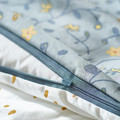 GULDVÄVARE Duvet cover 1 pillowcase for cot, blue/white floral pattern, 110x125/35x55 cm