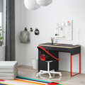 MICKE Desk, anthracite, red, 105x50 cm