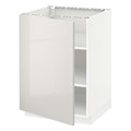 METOD Base cabinet with shelves, white/Ringhult light grey, 60x60 cm