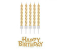 Birthday Candles Happy Birthday, gold, 16pcs