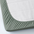 VÅRVIAL Fitted sheet for day-bed, grey-green, 80x200 cm