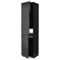 METOD High cab f fridge/freezer w 3 doors, black/Nickebo matt anthracite, 60x60x240 cm