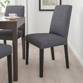 BERGMUND Chair, black/Gunnared medium grey