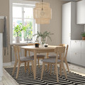 SKANSNÄS / LISABO Table and 4 chairs, light beech ash/Tallmyra white/black, 115/170 cm