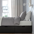 NORDLI Bed frame with storage and mattress, anthracite/Vågstranda firm, 90x200 cm