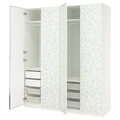 PAX / LINNABERG/ÅHEIM Wardrobe combination, white patterned/mirror glass, 200x66x236 cm