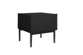 Nightstand Bedside Table Nicole Set of 2, black legs, matt black