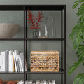 VITTSJÖ Storage combination, black-brown/glass, 300x36x175 cm