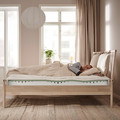 MALM Bed frame with mattress, white stained oak veneer/Åbygda medium firm, 140x200 cm