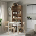 BILLY Bookcase with desk, oak effect/white, 80x202 cm