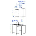 ENHET Kitchen, white, oak effect, 123x63.5x222 cm