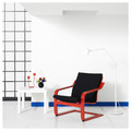 POÄNG Low-back armchair, red/Vissle black