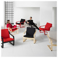 POÄNG Low-back armchair, red/Vissle black