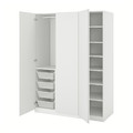 PAX / VIKANES Wardrobe combination, white, 150x60x201 cm