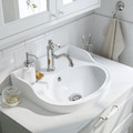 TÄNNFORSEN / RUTSJÖN Wash-stnd w drawers/wash-basin/tap, light grey/black marble effect, 82x49x76 cm