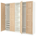 PAX / BERGSBO Wardrobe, white/white stained oak effect, 250x60x236 cm