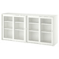 VIHALS Storage combination w glass doors, white/clear glass, 190x37x90 cm