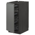METOD Base cabinet with wire baskets, black/Voxtorp dark grey, 40x60 cm