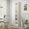 BILLY / OXBERG Bookcase with glass-door, white/glass, 40x30x202 cm