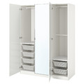 PAX / FARDAL/ÅHEIM Wardrobe combination, high-gloss white/mirror glass, 150x60x201 cm