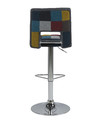 Bar Stool Sylvia, patchwork/brushed metal