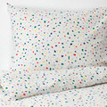 MÖJLIGHET Quilt cover and pillowcase, white, patterned, 150x200/50x60 cm