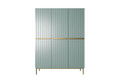 Wardrobe Nicole 150 cm, sage, gold handles and legs