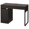 MICKE Desk, black-brown, 105x50 cm