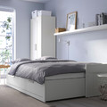 BRIMNES Day-bed w 2 drawers/2 mattresses, white/Åfjäll medium firm, 80x200 cm