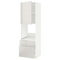 METOD / MAXIMERA Hi cab f ov w dr/2 frnt/1 m/1 h drw, white/Ringhult light grey, 60x60x200 cm