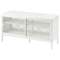 MACKAPÄR Storage bench with sliding doors, white, 100x37 cm