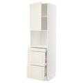 METOD / MAXIMERA Hi cab f micro combi w door/3 drwrs, white/Bodbyn off-white, 60x60x220 cm