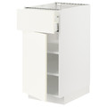 METOD / MAXIMERA Base cabinet with drawer/door, white/Vallstena white, 40x60 cm