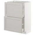 METOD/MAXIMERA Base cabinet with 2 drawers, white/Lerhyttan light grey, 60x39.5x88 cm