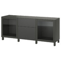 BESTÅ Storage combination with drawers, dark grey Lappviken/Sindvik/Stubbarp dark grey, 180x42x74 cm