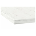 EKBACKEN Worktop, white marble effect, laminate, 186x2.8 cm