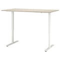 TROTTEN Desk sit/stand, beige/white, 160x80 cm