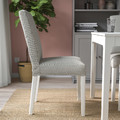 EKEDALEN / BERGMUND Table and 2 chairs, white/Ramna light grey white, 80/120 cm