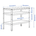 BROR Work bench, grey-green/pine plywood, 110x55 cm