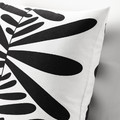 MAJSMOTT Cushion cover, off-white/black, 50x50 cm