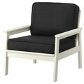 BONDHOLMEN Armchair, outdoor, white/beige/Järpön/Duvholmen anthracite