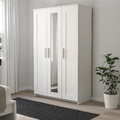 BRIMNES Wardrobe with 3 doors, white, 117x190 cm