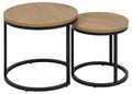 Set of 2 Side Tables Spiro, oak/black