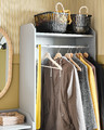 HAUGA Open wardrobe with 3 drawers, grey, 70x199 cm