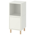 EKET Cabinet combination with legs, white/wood, 35x35x80 cm