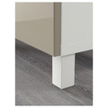 BESTÅ Storage combination with drawers, white, Selsviken high-gloss beige, 180x40x48 cm