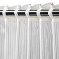 BYMOTT Curtains, 1 pair, white/light grey striped, 120x250 cm