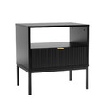 Nightstand Bedside Table Lamello, black