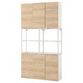 ENHET Wall storage combination, white, oak effect, 120x30x225 cm