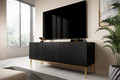 TV Cabinet Nicole 150 cm, matt black/gold legs